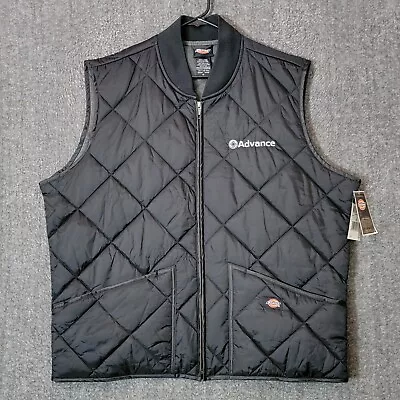 Dickies Diamond Quilted Vest Mens XL Black Lined Rugged Outdoor Workwear Puffer • $34.94