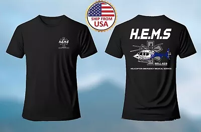 Doctor Flight Medic Helicopter HEMS Paramedic Men's Black T-shirt Size S-5XL • $25.64