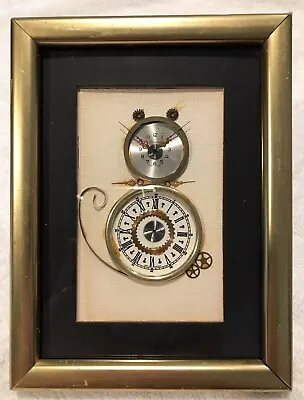 Horological Collage ~RARE~  CAT  By  L. Kersh Signed London Watch Art Parts 1976 • $25.99