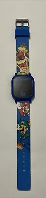 Vintage Super Mario Bros Digital Watch Unisex Blue Stainless Steel Rubber Band • $12.95