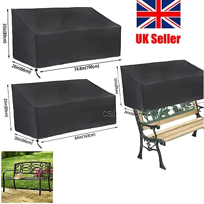2/3/4 Seater Bench Seat Covers Outdoor Garden UV Waterproof Protection Furnitue • £9.07