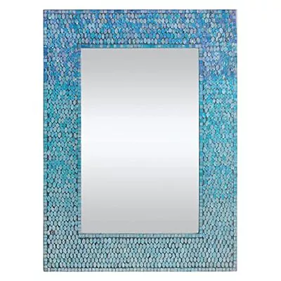 Brentwood Rectangular Mosaic Blue Fish Wall Mirror 23 X 31 Inches Dovem20m450 • $197.04