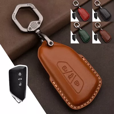 Genuine Leather Car Remote Key Fob Case Cover For VW Golf GTI MK8 ID.4 2020-2021 • $28.50