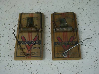 LOT 0F 2 Vintage VICTOR Four Ways  Mouse Trap Lititz PA Antique  • $25