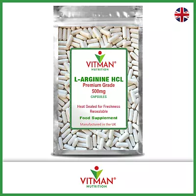 £10.97 • Buy L-Arginine 500mg Capsules Nitric Oxide Amino Acid Muscle Growth Pump Pre Workout