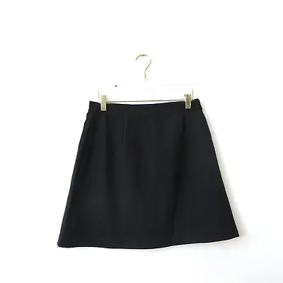 VINTAGE Black Mini Skirt Size XS Micro Mini Hipster Classic Zip Back Casual Y2K • $24.88