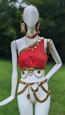 Vintage 1960’s Fredericks Of Hollywood  belly Dancing Dress Costume W Coin Trim • $135
