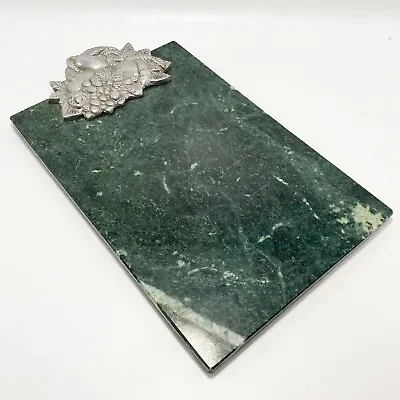 ARTHUR COURT Vintage Green Marble Cheese Board With Aluminum Decorative Accent • $31.99