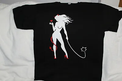 Devil Woman Girl Horns Tail Whip Heart T-shirt • $11.27