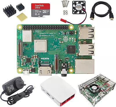 8 In 1 Kit Raspberry Pi 3 Model B Module&Official White Red Case&Transparent Cas • $211.99