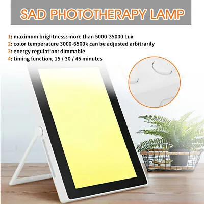 LED SAD Therapy Lamp Daylight Seasonal Affective Disorder Phototherapy Light UK • £18.99