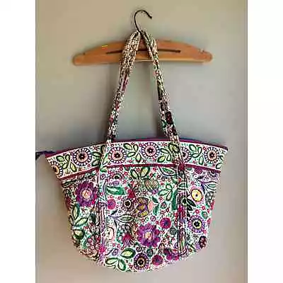 Vera Bradley Miller Quilted Shoulder Bag Viva La Vera Pattern Handbag Multicolor • $22