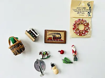 Vintage Dollhouse Country Christmas Miniatures Candle Sconce Train Picture • $15