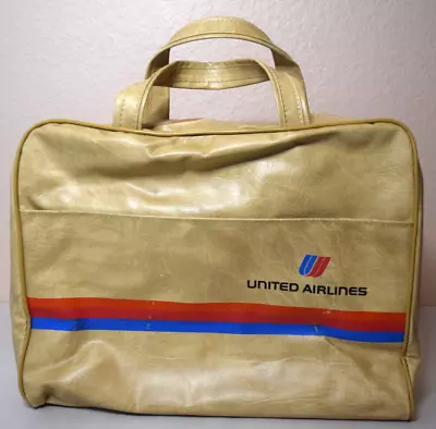 Vintage United Airlines Pleather Stewardess Bag Carry On Travel Bag • $29.99