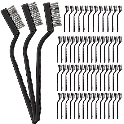 60 Pcs Mini Wire Steel Metal Brush Wire Bristle For Cleaning Rust Tool Welding • $29.23
