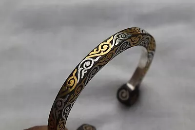 Old Antique Mughal Indo-Persian Gold &silver Damascened Bangle/bracelets #03 • $359.99