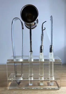 GEORGES BRIARD Vintage Clear Lucite Cocktail BAR TOOLS Set • $32