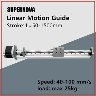 CNC Linear Guide Rail Slide Stage Actuator Ball Screw Motion Table Stepper Motor • $339