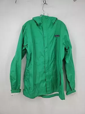 Patagonia Women’s Torrentshell Green Hooded Pockets Full Zip Rain Jacket Size XL • $15.99