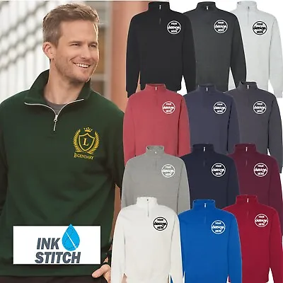 Ink Stitch Design Custom Logo Texts Stitching Unisex Quarter Zip Sweatshirts • $36.99