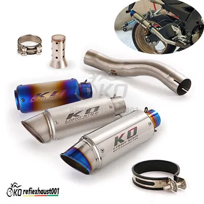 For Kawasaki Ninja ZX10R ZX-10R 2004-2005 Exhaust Mid Pipe Slip Muffler Tip 51mm • $127