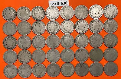 $48.99 • Buy Liberty V Nickels Roll Lot Of 40 Circulated Old US Coins  |  Lot #636