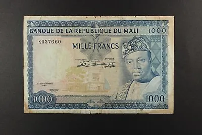 Mali 1000 1 000 Francs Note Issued 22.09. 1960 P-9 • $95