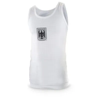 Authentic German Military Bundeswehr Vest Tank Top Jersey White W/ Patch Eagle • $15.99