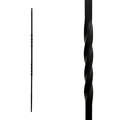 Iron Balusters 1/2  Square X 44  Long Double Twist 30pcs - Satin Black - DH-03 • $157.99