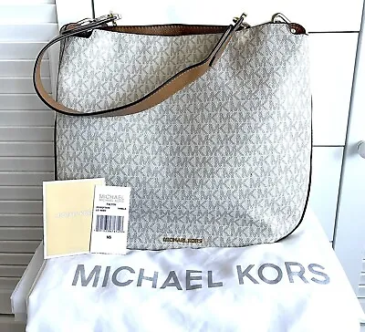 MICHAEL KORS FULTON Large Hobo Bag (VANILLA) W/Dust Bag/Tags/Receipt • $99.99