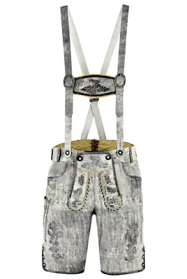 German Bavarian Lederhosen Real Leather Trachten Men Wears Oktoberfest Short • $96.99