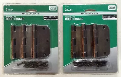 MASTERCRAFT 3-Pack Removable Pin Door Hinges Antique Brass Finish (x2) ! • $15.95