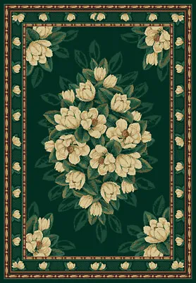 GREEN Floral MAGNOLIA 2x3 Area Rug TRADITIONAL Country : Approx 1' 10  X 3' • $29.99