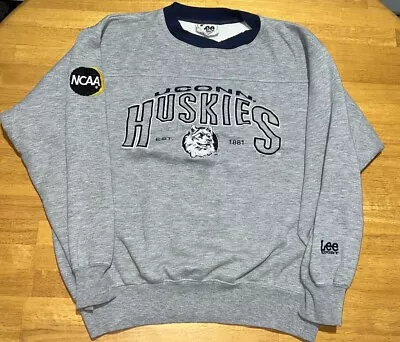 Vintage Y2K Lee Sport UConn Huskies Grey Long Sleeve T-shirt Adult Medium NCAA • $39.99