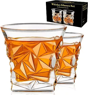 PARACITY Whiskey Glasses Set Of 2 10 OZ Old Fashioned Cocktail Glass Clear  • $12.64