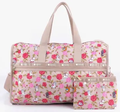 Lesportsac Disney G991 Aristocats Marie Deluxe Weekender Duffel Travel Bag Tote • £136.59