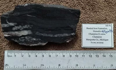 Banded Iron Formation Hematite-Magnetite Champion Mine Michigan • $9.99