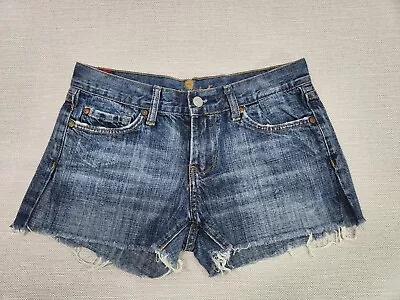 Seven 7 For All Mankind Size 27 Shorts Dojo Jeans Cut Off Distressed Frayed • $17.99