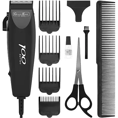 Wahl 100 Series GroomEase Hair Clipper Corded Men Shaver Trimmer Kit 9 Piece Set • £14.69