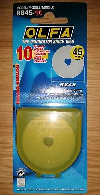 Olfa RB45-10 45mm (10 Spare Rotary Cutter Blades)fits RTY-2/G RTY-2/C & RTY-2/DX • £32.95