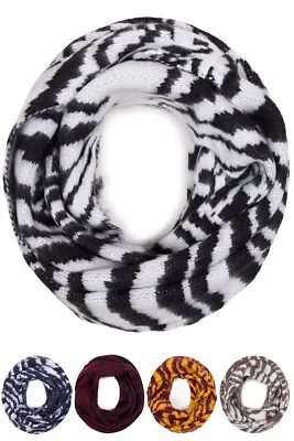 ScarvesMe Tiger Animal Pattern Soft Warm Texture Knitted Infinity Loop Scarf • $17.99