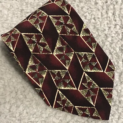 BOSS Hugo Boss 56  Necktie 100% Silk Red / Burgundy Italian Tie • $19.85