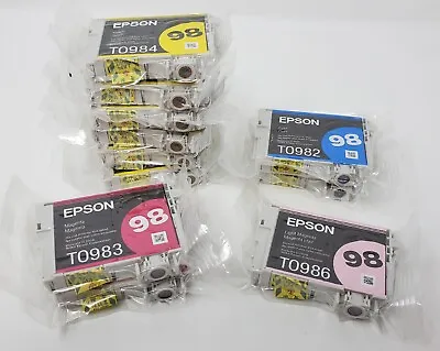 Lot Of 11 EPSON 98 High Capacity Ink Cartridges Cyan Yellow  Magenta - Color • $30