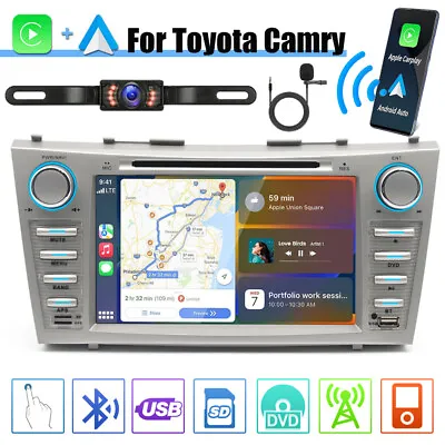 8  Car Stereo Radio DVD Player For 2007-2011 Toyota Camry Apple Carplay Camera  • $149.99