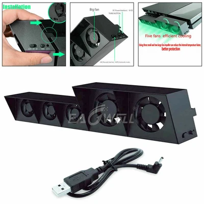 $22.99 • Buy For PS4/PS4 Pro Game Accessories Play Station4 Host Cooling Fan USB Heatsink Fan