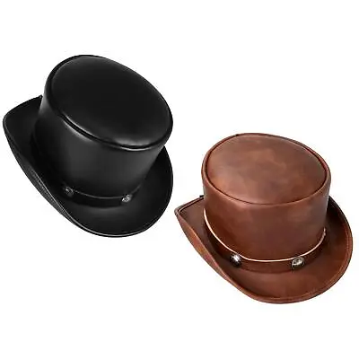 Stovepipe Top Hat Costume Magician Victorian Leather  Wedding Men • £13.74