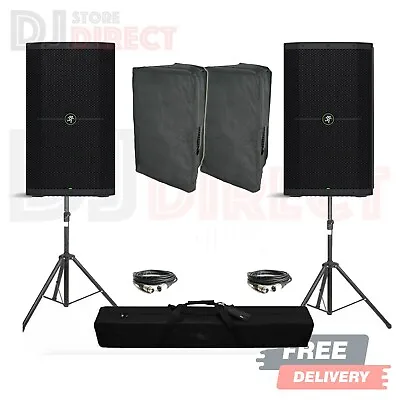£999 • Buy Mackie Thump 215 Active Powered Speakers 2800W Bundle With Stands Cases DJ Party