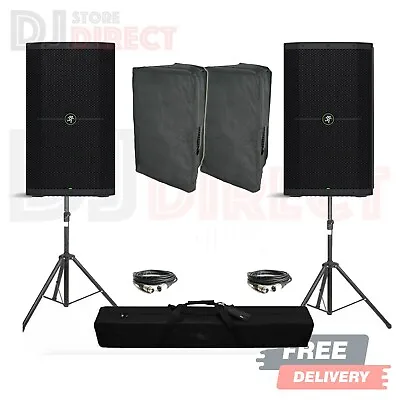 Mackie Thump 215 Active Powered Speakers 2800W Bundle With Stands Cases DJ Party • £999