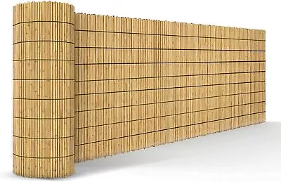 4M Bamboo Screening Roll Natural Fence Panel Peeled Reed Fencing Outdoor Garden • £39.99