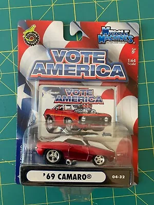 Muscle Machines - Vote America - '69 Camaro - Red - 1/64 Scale - NIB • $6.80